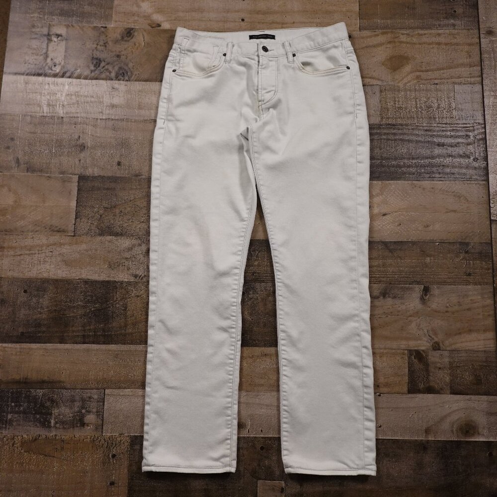 John Varvatos USA Slim Stretch Jeans Men’s 30 Ivory Off-White Denim